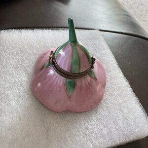 Limoges Vintage Peint Main Pansy Flower Trinket Box